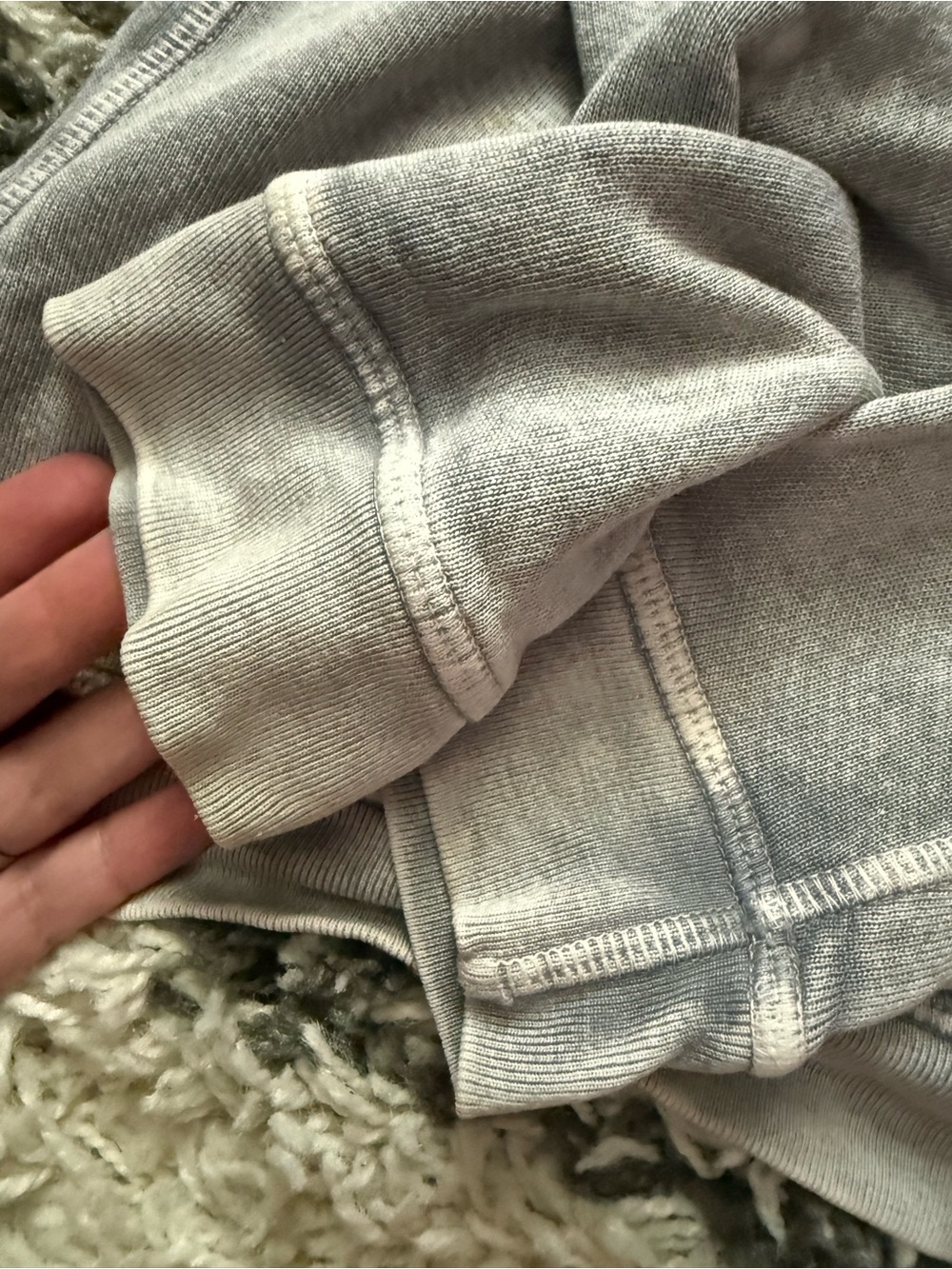 FREECITY lavender-grey sunfade wash terry  zip up hoodie 2/M - Picture 3 of 8
